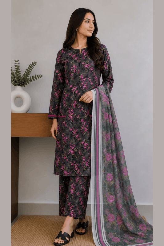 Breeza Digital Printed 3PC Ready to Wear Design No- 7508
