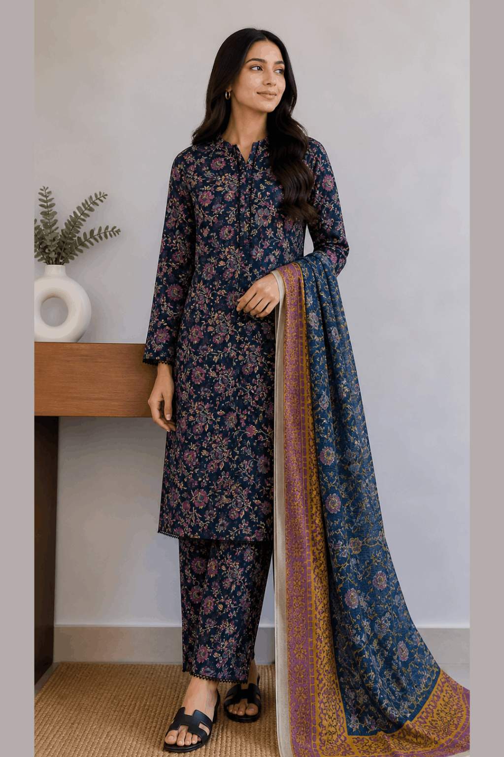 Breeza Digital Printed 3PC Ready to Wear Design No- 7507