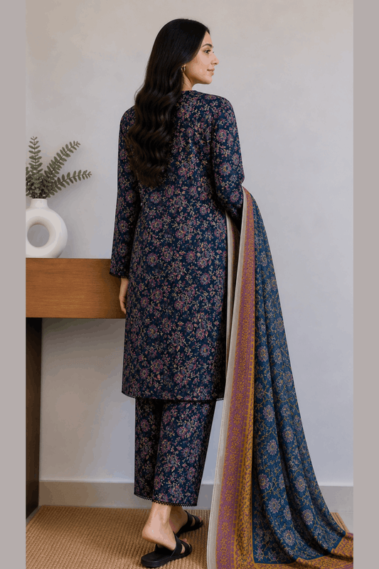 Breeza Digital Printed 3PC Ready to Wear Design No- 7507