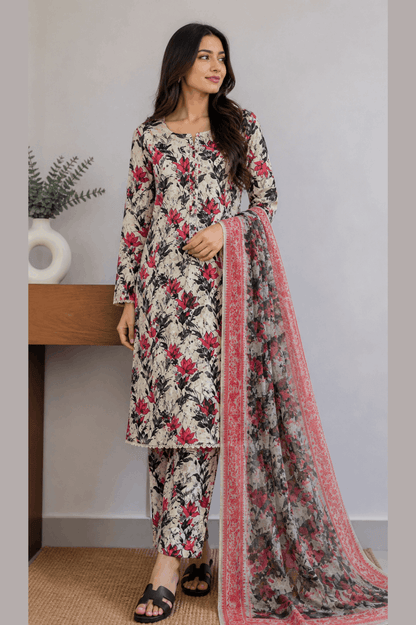 Breeza Digital Printed 3PC Ready to Wear Design No- 7506