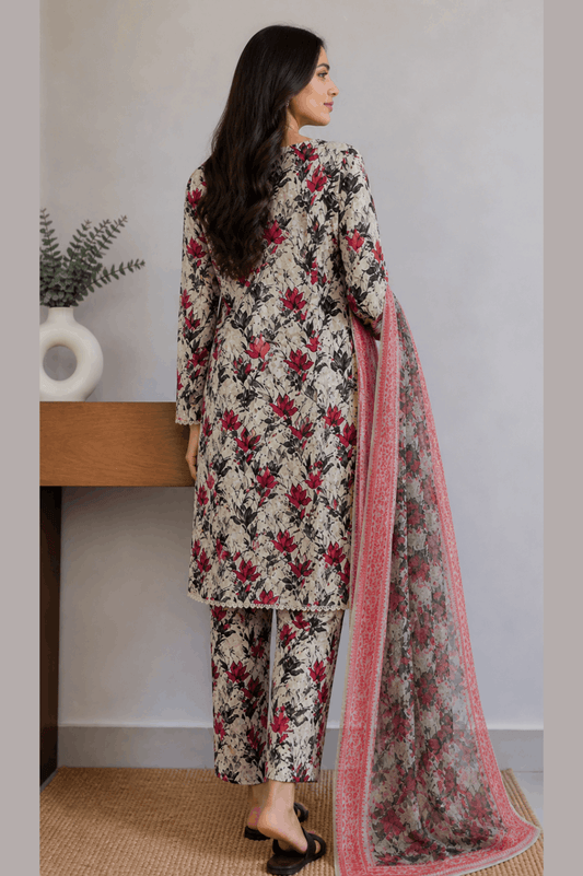 Breeza Digital Printed 3PC Ready to Wear Design No- 7506