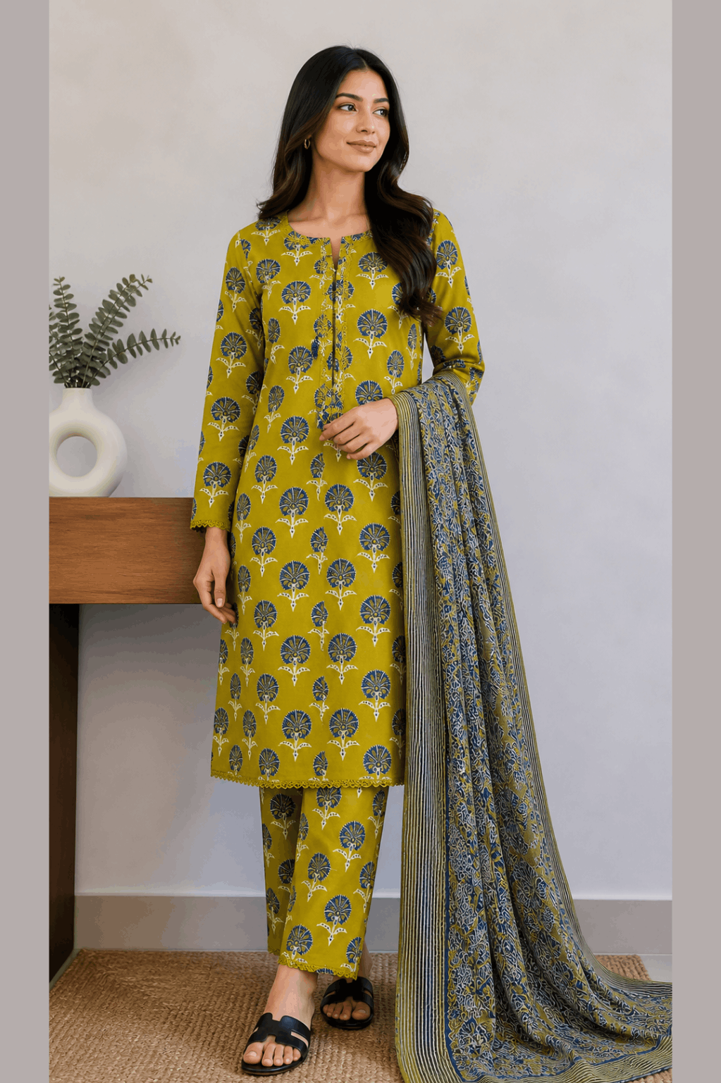 Breeza Digital Printed 3PC Ready to Wear Design No- 7505