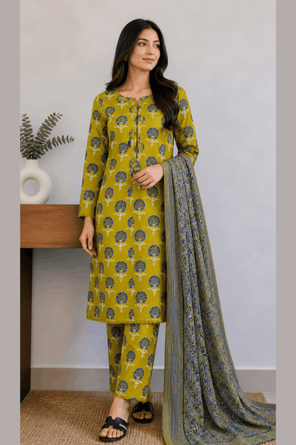 Breeza Digital Printed 3PC Ready to Wear Design No- 7505