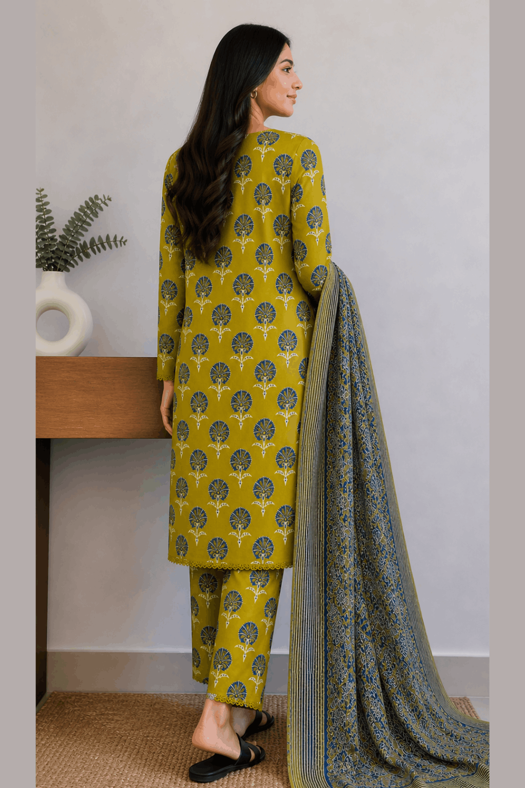 Breeza Digital Printed 3PC Ready to Wear Design No- 7505