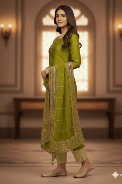 3pc Unstich Full Heavy Embroidered suit - DUE