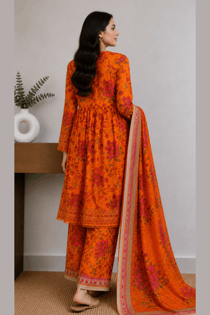 Breeza Digital Printed 3PC Frock Ready to Wear Design No- 7511