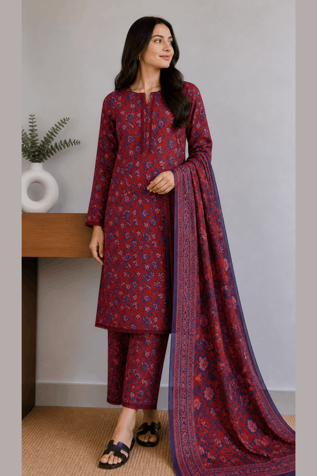 Breeza Digital Printed 3PC Ready to Wear Design No- 7510