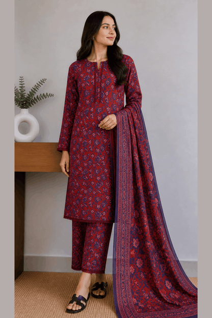 Breeza Digital Printed 3PC Ready to Wear Design No- 7510